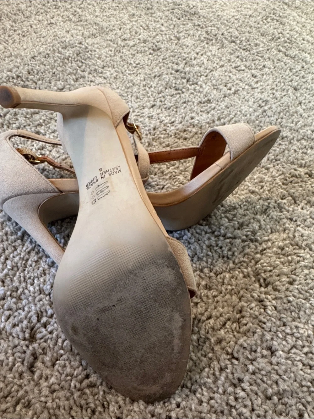 Cathy Jean Nude T-Strap Stiletto Sandals - Picture 10 of 16